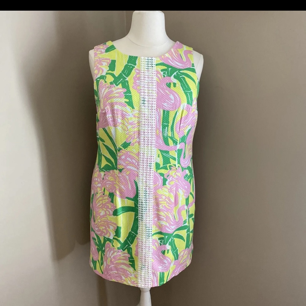 Lilly Pulitzer for Target Sleeveless Shift Dress Flamingo Pink/Green Size 20W
